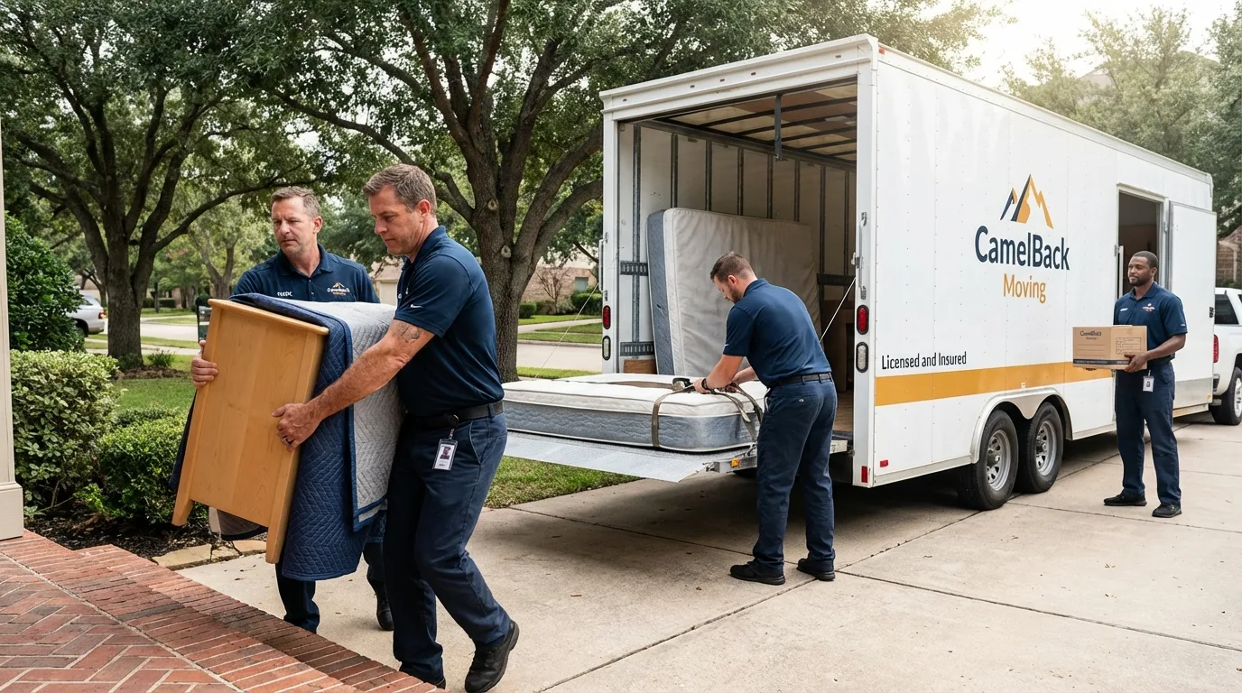 Crew loading residential truck for cross-state move from Gilbertsville, PA