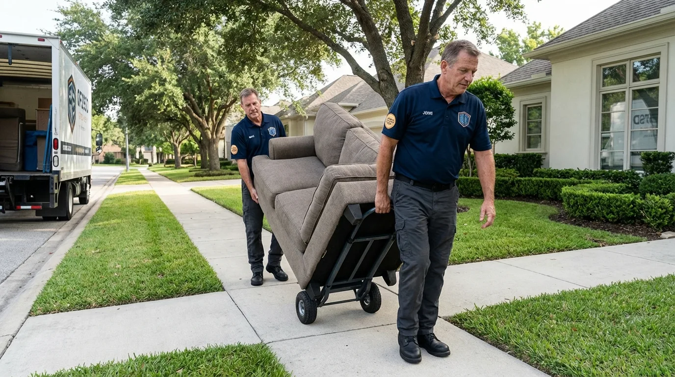 Local residential moving crew loading furniture in Gilbertsville, PA