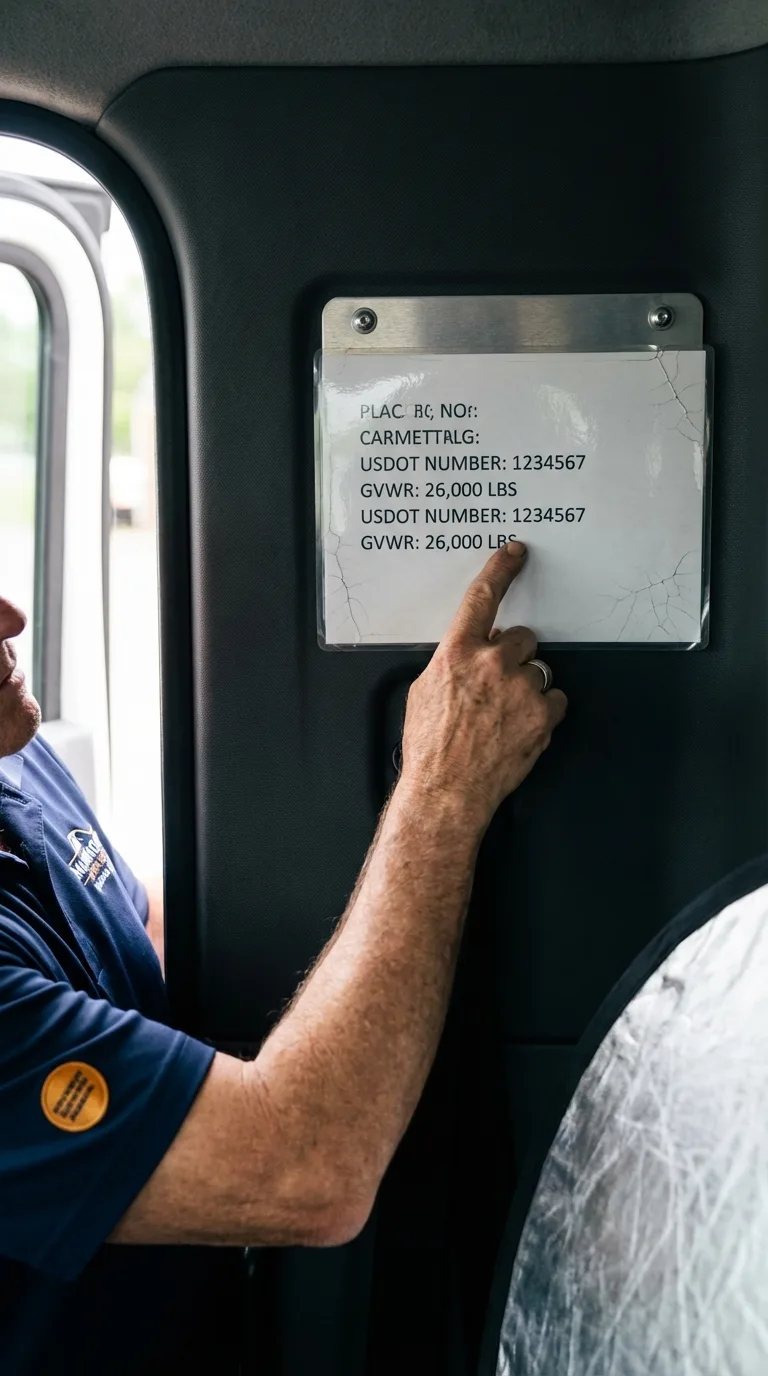 USDOT licensing placard verification in Gilbertsville